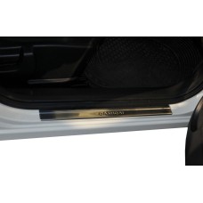 Накладки на пороги (Omsa, 4 шт, нерж.) для Nissan Qashqai 2007-2010 рр