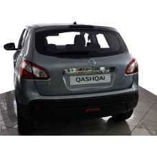 Накладка над номером (нерж.) З кнопкою, OmsaLine - Італійська нержавійка для Nissan Qashqai 2010-2014рр
