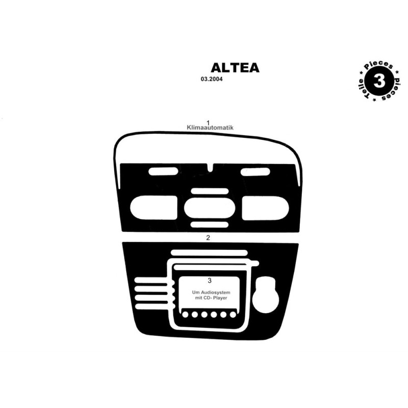 Накладки на панель (Маленький комплект) для Seat Altea 2004-2015 гг