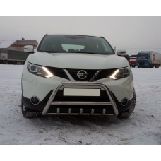 Кенгурятник WT003 (нерж) для Nissan Qashqai 2014-2021 рр