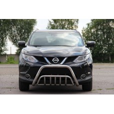 Кенгурятник WT002 (нерж) для Nissan Qashqai 2014-2021 рр