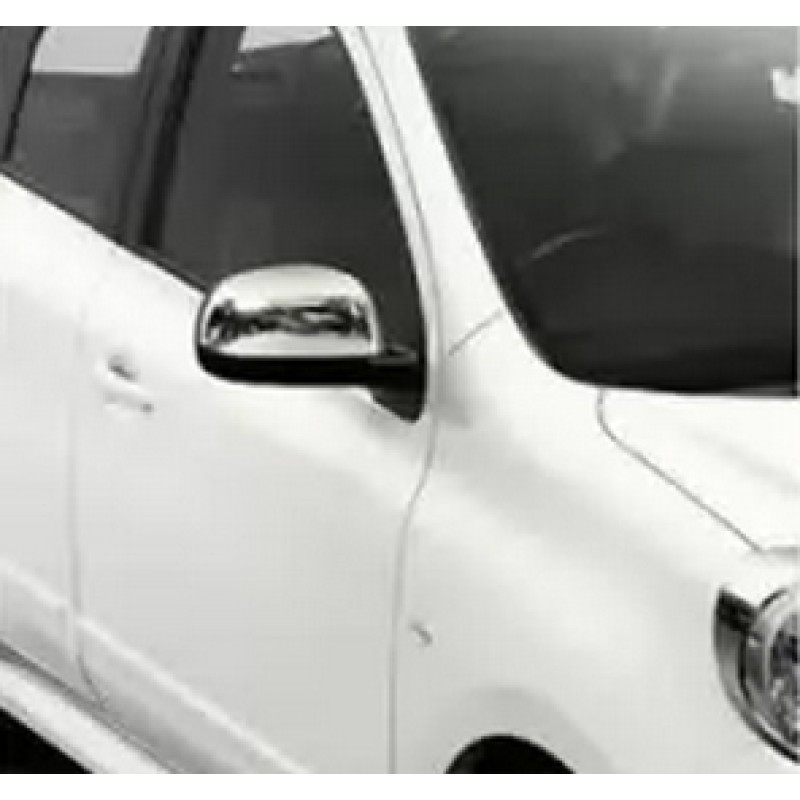 Накладки на дзеркала (2 шт., нерж) OmsaLine - Італійська нержавійка для Nissan Note 2012-2020 рр