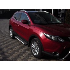 Бокові пороги Line (2 шт., алюм.) для Nissan Qashqai 2014-2021 рр