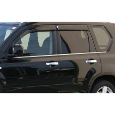 Окантовка стекол (6 шт, нерж) Carmos - Турецька сталь для Nissan X-trail T30 2002-2007рр