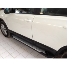 Бокові пороги Allmond Grey (2 шт., алюм.) для Nissan Qashqai 2007-2010 рр