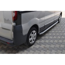 Боковые пороги Fullmond (2 шт, алюм.) Длинная база для Renault Trafic 2001-2015 гг