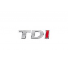Напис Tdi (косою шрифт) TD - хром, I - червона для Volkswagen Passat B7 2012-2015рр