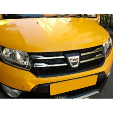 Накладки на решетку `вариант 2` (4 шт, нерж.) для Dacia Sandero 2013-2020 гг