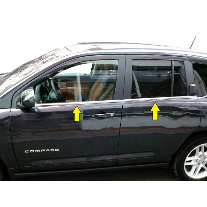 Нижняя окантовка стекол (нерж) для Jeep Compass 2006-2016 гг