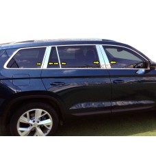 Молдинг дверних стійок (нерж) для Skoda Kodiaq 2016-2023 рр