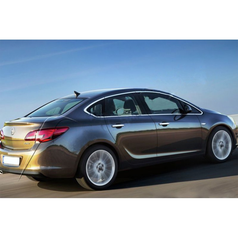 Повна окантовка стекол (Sedan, 12 шт, нерж) для Opel Astra J 2009-2015 рр