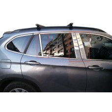 Молдинги дверных стоек (нерж.) 6 шт. для BMW X1 E-84 2009-2015 гг
