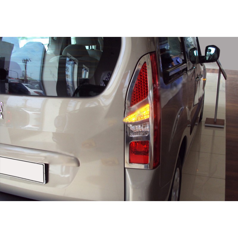 Накладка на стопи (2 шт, нерж) OmsaLine для Peugeot Partner Tepee 2008-2018 рр