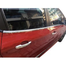 Молдинг стекол (4 шт, нерж) для Peugeot 208 2012-2019 гг