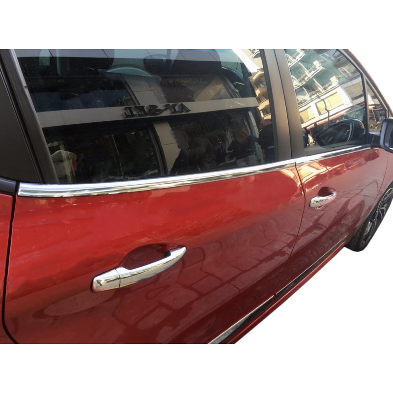 Молдинг стекол (4 шт, нерж) для Peugeot 208 2012-2019 гг