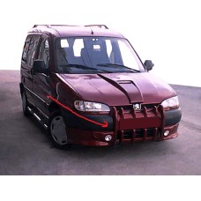 Накладка на передний бампер Клыки (под покраску) для Peugeot Partner 1996-2008 гг