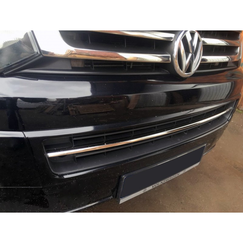 Накладка на решітку бампера (нерж) OmsaLine - Італійська нержавійка для Volkswagen T5 2010-2015 рр