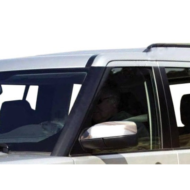 Накладки на дзеркала (2 шт, нерж.) Carmos - Турецька сталь для Land Rover Discovery II