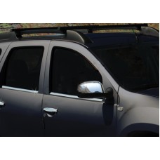 Накладки на дзеркала варіант 1 (2 шт, нерж) Carmos - Турецька сталь для Dacia Duster 2008-2018 рр