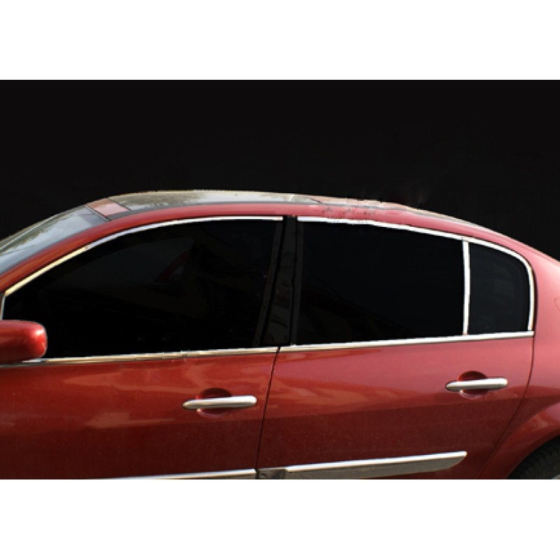 Верхня окантовка вікон (6 шт, нерж) для Renault Megane II 2004-2009 рр