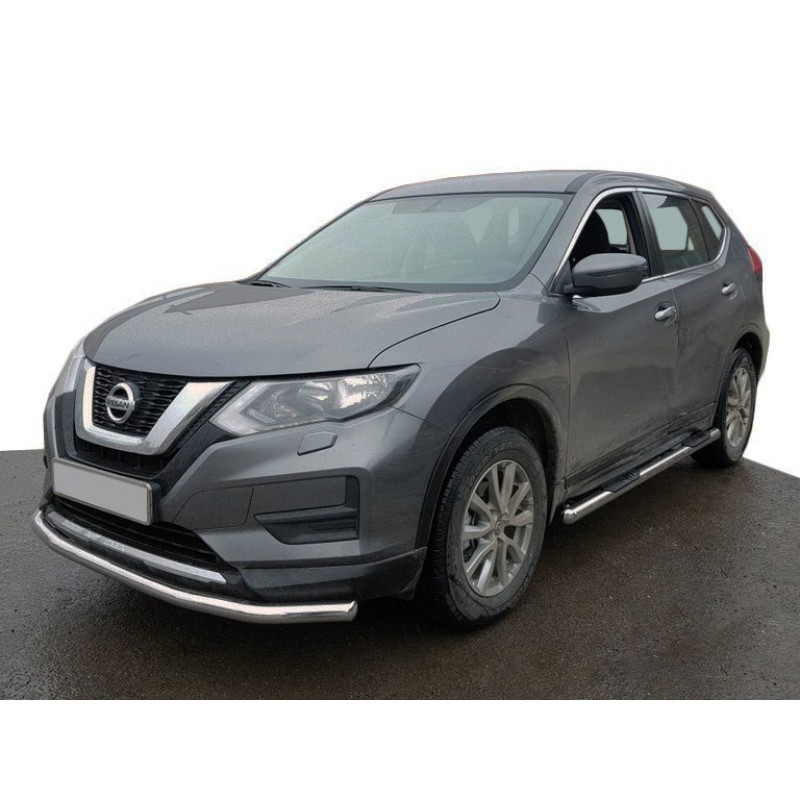 Передняя защита ST008 (нерж) для Nissan X-trail T32/Rogue 2014-2021 гг