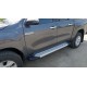 Боковые пороги Allmond Grey (2 шт., алюминий) для Toyota Hilux 2015- гг