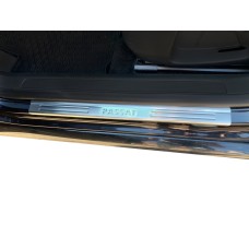 Накладки на пороги OmsaLine тип 1 (4 шт, нерж) для Volkswagen Passat СС 2008- рр