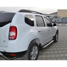 Бокові пороги Allmond Grey (2 шт., алюміній) для Renault Duster 2008-2017 рр