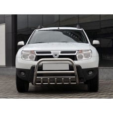 Кенгурятник без напису QT006 (нерж.) для Dacia Duster 2008-2018 рр