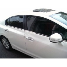 Зовнішня окантовка вікон OmsaLine (6 шт, нерж) для Honda Civic Sedan IX 2011-2016 рр