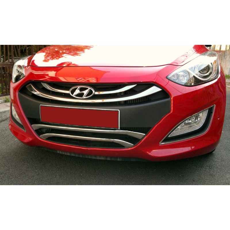Накладки на нижню решітку тип 2 (нерж) для Hyundai I-30 2012-2017 рр