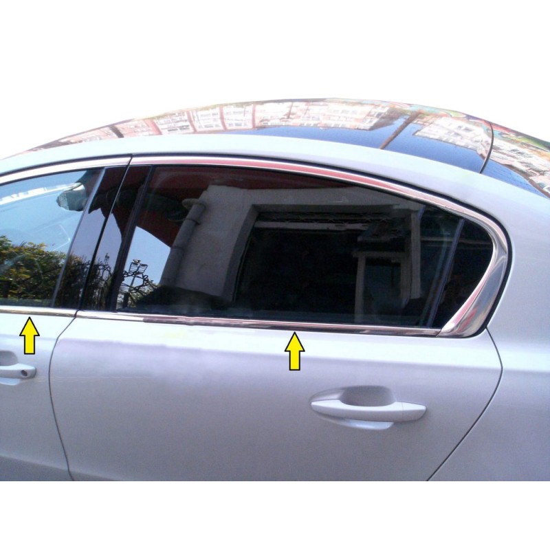 Нижня окантовка вікон (Sedan, нерж) для Peugeot 508 2010-2018 рр