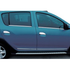 Накладки на ручки (4 шт., нерж.) Carmos - Турецька сталь для Dacia Logan II 2013-2022 рр