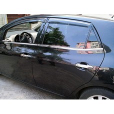 Молдинг скла (4 шт, нерж) OmsaLine - Італійська нержавійка для Toyota Auris 2007-2012 рр