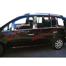 Зовнішня окантовка вікон (8 шт, нерж) Carmos - Турецька сталь для Volkswagen Touran 2003-2010 рр
