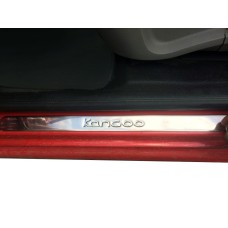 Накладки на пороги OmsaLine (2 шт, нерж.) для Renault Kangoo 2008-2020 рр