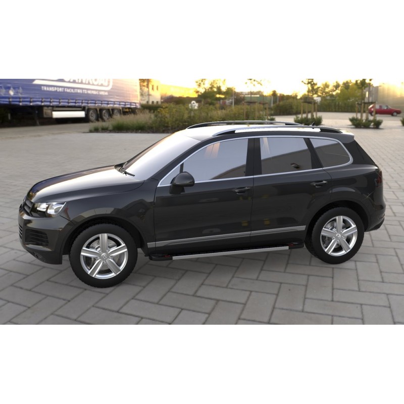 Бокові пороги RedLine V1 (2 шт., алюміній) для Volkswagen Touareg 2010-2018 рр