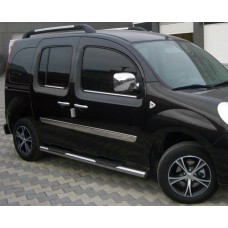 Бічні труби BB002 (2 шт., нерж.) 51 мм, довга база для Renault Kangoo 2008-2020 рр