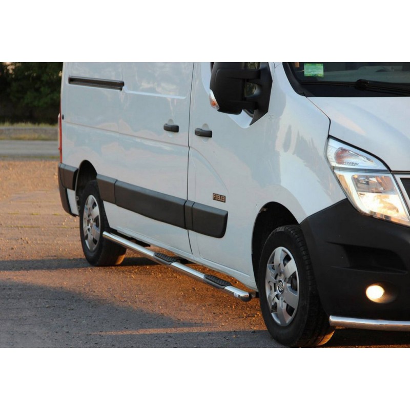 Бічні труби BB002 (2 шт., нерж.) Довга база для Opel Movano 2010-2021 рр