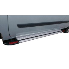 Боковые пороги Rainbow (2 шт, алюм) Короткая база для Renault Kangoo 2008-2020 гг