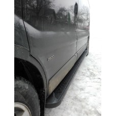 Бокові пороги Allmond Black (2 шт., Алюміній) Довга база для Renault Trafic 2001-2015 рр