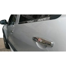 Накладки на ручки (4 шт., нерж.) OmsaLine - Італійська нержавійка для Renault Sandero 2007-2013 рр