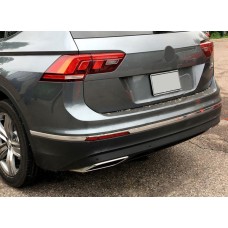 Накладки на торец бампера 2016-2020 (3 шт, нерж) для Volkswagen Tiguan рр