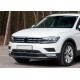 Накладки на кант решітку і фари 2016-2020 (3 шт, нерж) для Volkswagen Tiguan рр