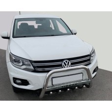 Кенгурятник WT003 (нерж) 51 мм, без напису для Volkswagen Tiguan 2007-2016 рр