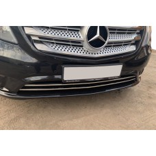 Накладки на решітку бампера (2 шт, нерж) Vito вантажний (чорний хром) для Mercedes Vito / V-class W447 2014- рр