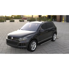 Бокові пороги Duru (2 шт., алюміній) для Volkswagen Touareg 2010-2018 рр