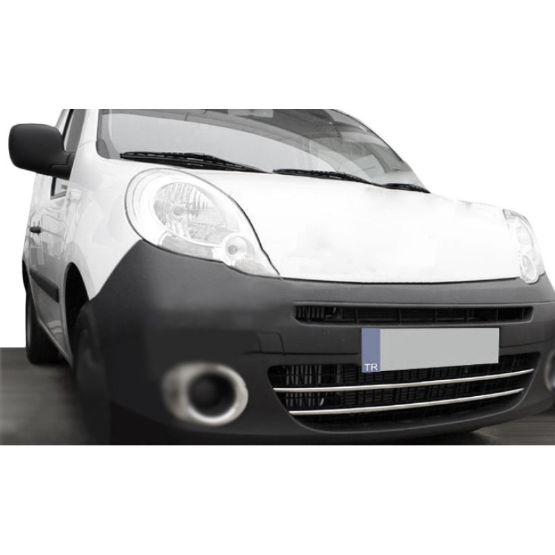 Накладки на передній бампер (2 шт, нерж) для Renault Kangoo 2008-2020 рр