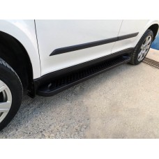 Боковые пороги Allmond Black (2 шт., алюминий) для Skoda Yeti 2009-2017 гг
