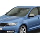 Накладки на дзеркала без вирізу під поворот (2 шт., нерж) для Skoda Rapid 2012-2019 рр